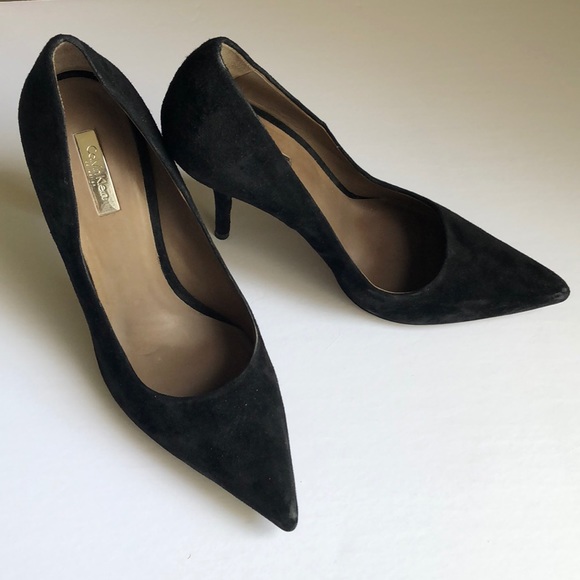 Black Suede Calvin Klein Collection Pumps - Picture 1 of 4